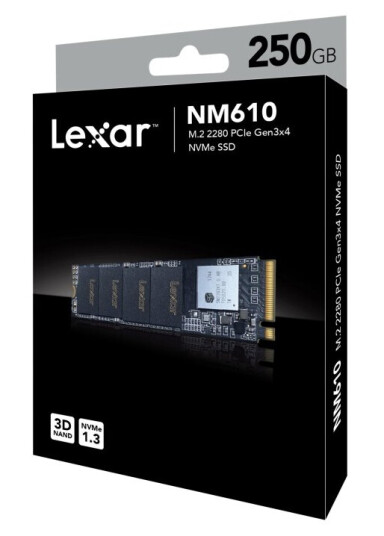 Lexar Nm610 - Ssd - 250 Gb - Intern - M.2 2280 - Pcie 3.0 X4 Nvme Lexar Nm610 - Ssd - 250 Gb - Intern - M.2 2280 - Pcie 3.0 X4 Nvme