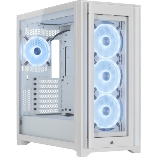Corsair iCUE 5000X QL Edition Midi Tower Kabinett Tempered Glass Hvit med RGB Belysning Corsair iCUE 5000X QL Edition Midi Tower Kabinett Tempered Glass Hvit med RGB Belysning