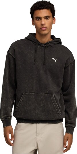 Ess Elevated Relaxed Wash Hood Puma Black L Hoodies