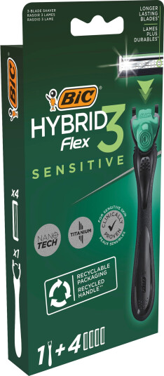 Bic Hybrid 3 Flex Sensitive Starterkit 1+4pakk
