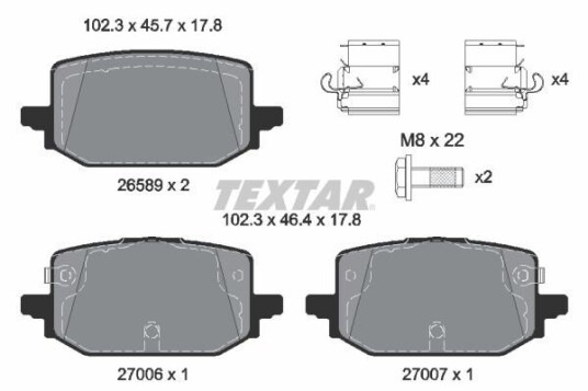 Bremseklosser TEXTAR 2658901 Bremseklosser TEXTAR 2658901