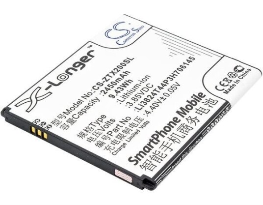 ZTE Z850 batteri (2450 mAh 3.85 V, Sort)
