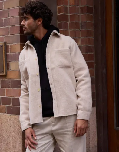 Les Deux Lennon Bouclé Overshirt Skjortejakker Beige Les Deux Lennon Bouclé Overshirt Skjortejakker Beige