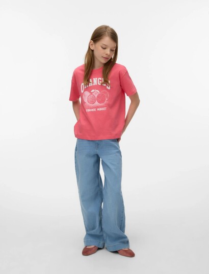 Vero Moda Girl Vmlinda Caty Ss Top Box Girl Coral 146/152