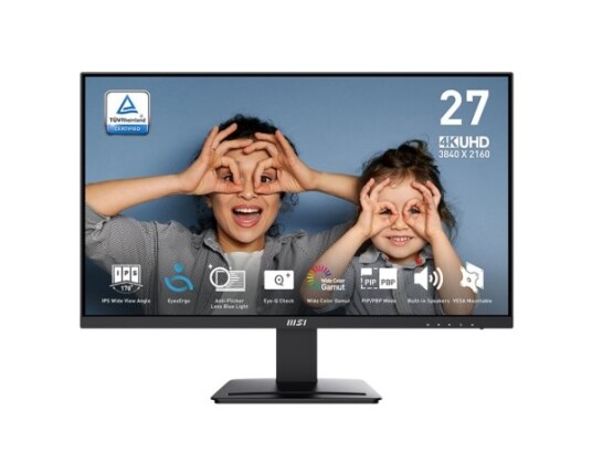 Msi Pro Mp273u - Led-Skjerm - 27" - 3840 X 2160 4K @ 60 Hz - Ips - 300 Cd/M² - 1000:1 - 4 Ms - 2Xhdmi, Displayport - Høyttalere