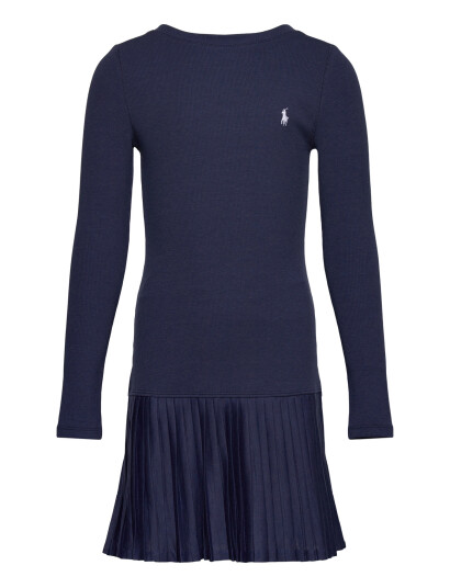 Ralph Lauren Kids Pleated Skirt Ribbed Dress Navy 142 153