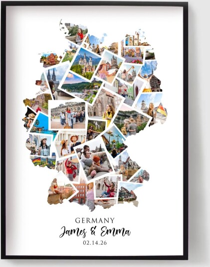 Personalisert Plakat Ferie Destinasjon Fotokollasje Tyskland
