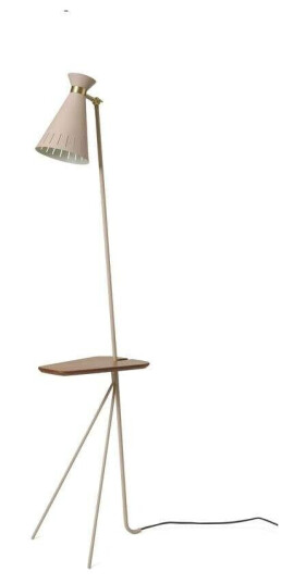 Warm Nordic Cone Gulvlampe m/Bord Pure Cashmere /Teak