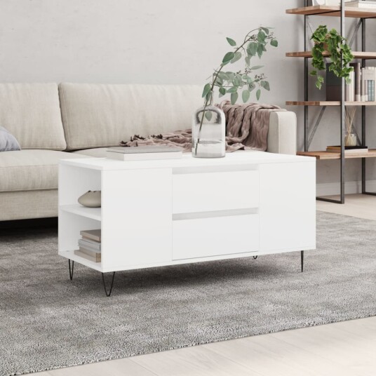 Salongbord hvit 102x44,5x50 cm konstruert tre 8721012113077