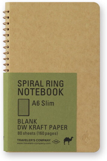 Traveler'S Company Spiral Ring Notebook A6 Slim Dw Kraft
