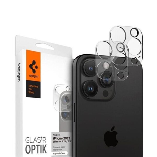 Spigen Optik.tR Kamerabeskyttelse til iPhone 14 Pro / Pro Max / 15 Pro / Pro Max 2-pak