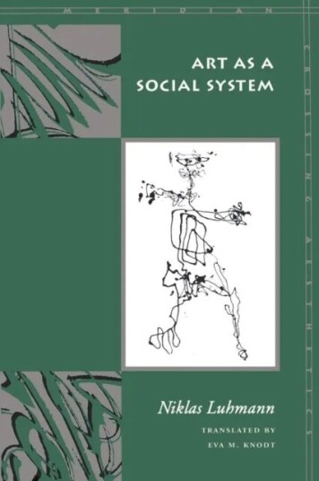 Art As A Social System Av Niklas Luhmann