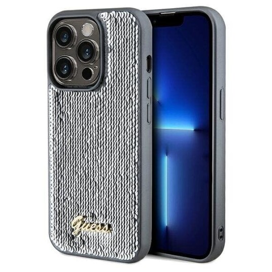 Guess Guhcp14xpsfdgss Iphone 14 Pro Max 6.7" Srebrny/Silver Hardcase Sequin Script Metal