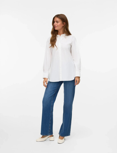 Vero Moda Vmelina Ls Shirt Wvn Noos - White - S