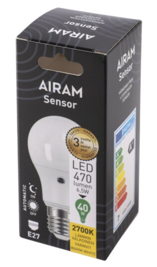 AIRAM Airam LED Sensor lyspære 6, 5W/827 E27