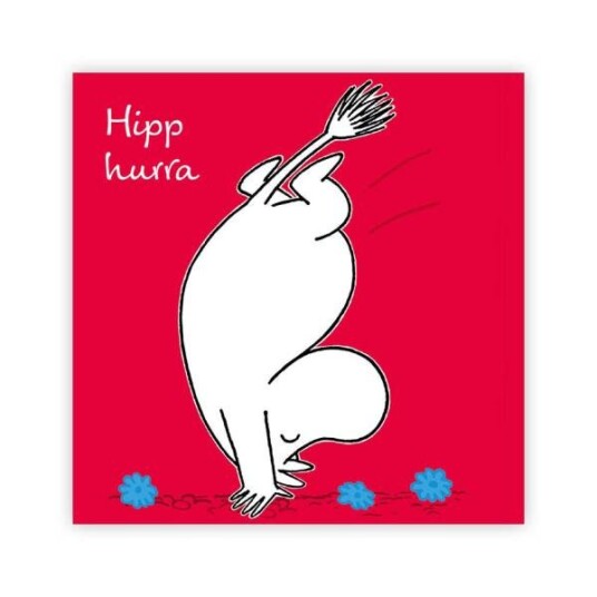 Mummi - Mummi kort dobbelt Hipp hurra rød