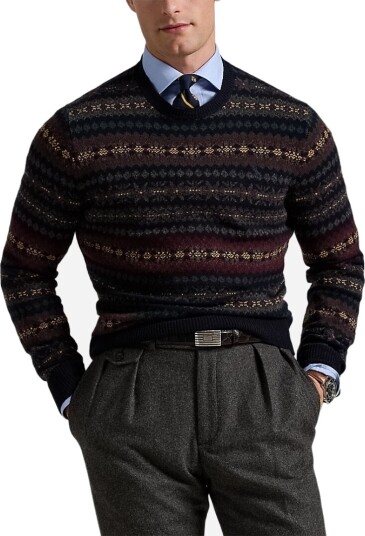 Polo Ralph Lauren Fair Isle Wool Sweater - Navy - XXL Polo Ralph Lauren Fair Isle Wool Sweater - Navy - XXL