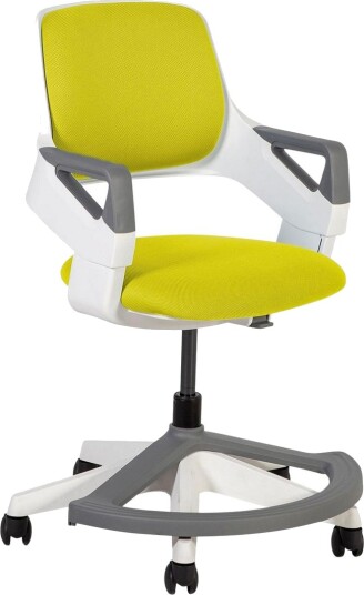 Barnestol ROOKEE i 4-14 år 64x64xH76-93cm gul/ hvit -