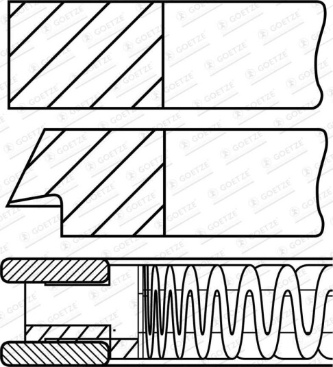 Stempelringsett GOETZE ENGINE 08-102300-00