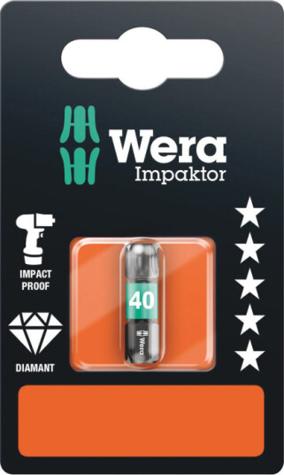 Wera 867/1 Imp Dc Sb Sis 05073927001 Torx Bit T 40 Verktøystål Legering Diamantbelagt D 6,3 1 Stk.