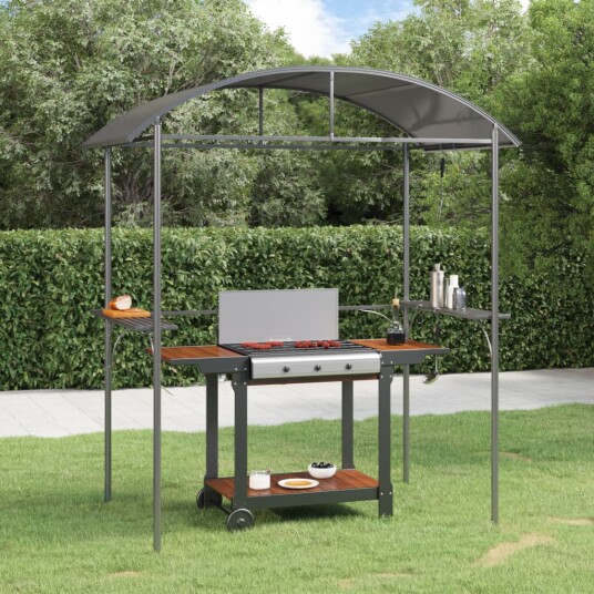 vidaXL Grilltelt med sidehyller antrasitt 220x115x230 cm stål vidaXL Grilltelt med sidehyller antrasitt 220x115x230 cm stål