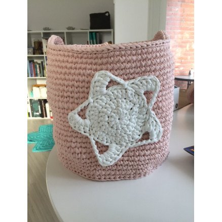 Rito Krea Høy Heklet Kurv av Rito Krea Kurv Hekleoppskrift 30x31cm