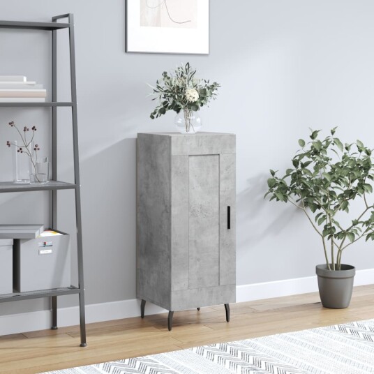 vidaXL Skjenk betonggrå 34,5x34x90 cm konstruert tre vidaXL Skjenk betonggrå 34,5x34x90 cm konstruert tre