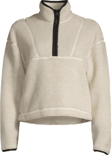 Casall Women's Pile Half Zip L, Off White