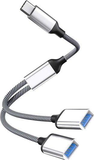 Type-C til Dual USB 2.0-adapter Silver