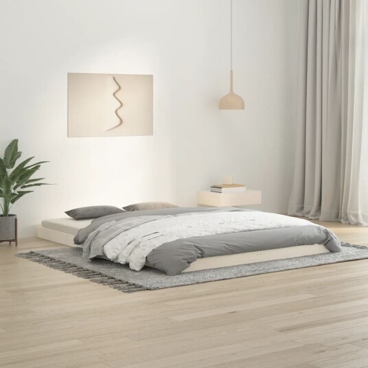 vidaXL Sengeramme hvit 140x200 cm heltre furu 8720845639709
