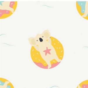 Bomullsjersey Print Stoff 150cm 001 Koala  50cm