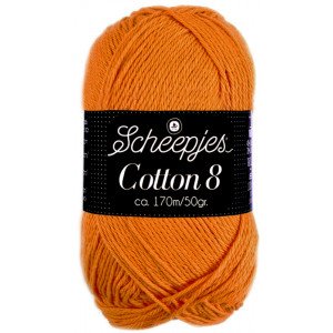Scheepjes Cotton 8 Garn Unicolor 639 Oransje