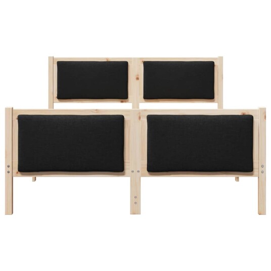 Sengestamme med hodegjerde Svart 140 x 190 cm stoff