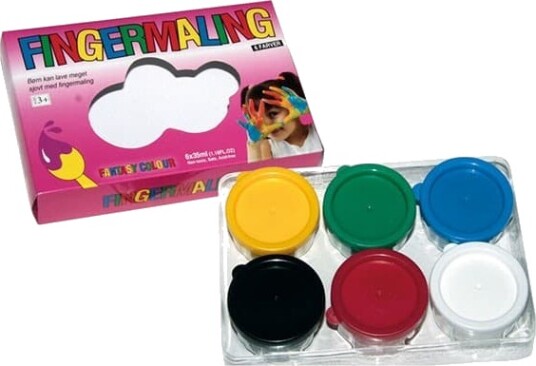 Fingermaling 35ml 6 farver ass.