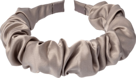 DARK Satin Hair Band Wave Taupe