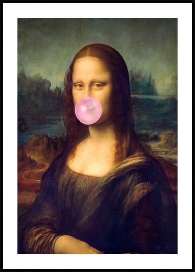 Mona Lisa Bubble Gum Poster Plakat / 40x50cm