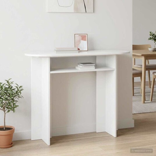 vidaXL Konsollbord Høgglans hvit 100 x 39,5 x 75 cm Konstruert tre