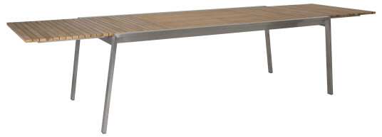Brafab Naos spisebord Rustfritt stål/teak 220-320x100 cm Natur