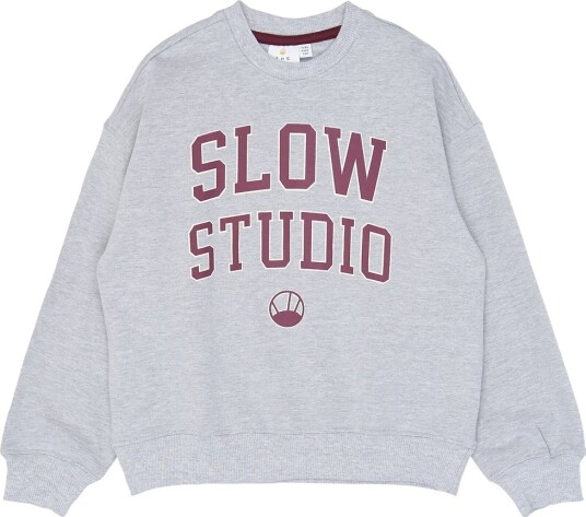 The New Collegegenser TnValerie Light Grey Melange m. Trykk The New 3 4 år (98 104) Collegegenser Bordeaux Grå