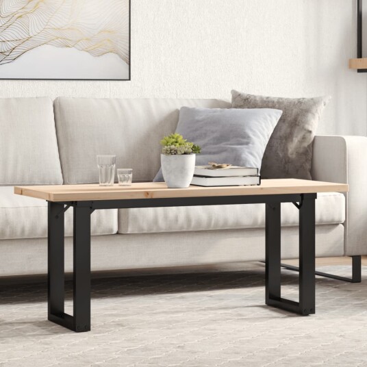 Salongbord O-ramme 110x40x45,5 cm heltre furu og støpejern 3282733