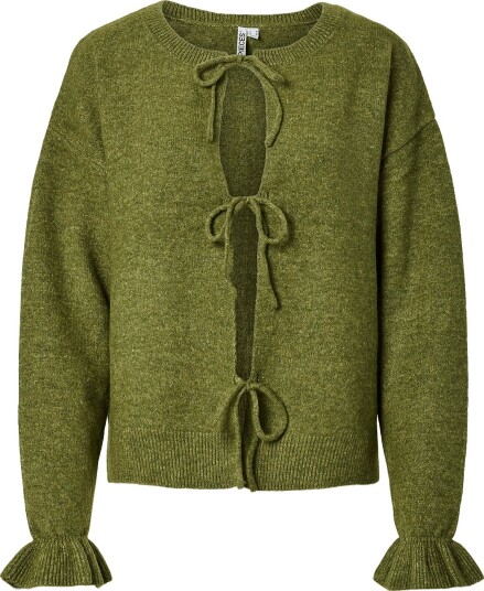 Pieces Pcsally Rev Frill Cardigan Knit Noos Bc   Green   L