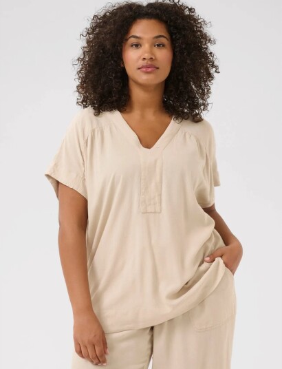 Kaffe Curve Kcmille Wing Sl Blouse   Beige   44