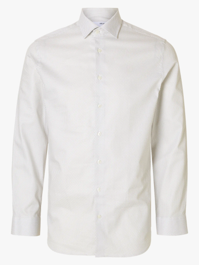Selected Homme Slim Ethan Shirt Long Sleeve All Over Print Spread Hvit L