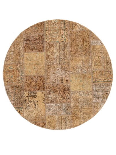 Håndknyttet. Opphav: Persia / Iran Patchwork Teppe Ø 200