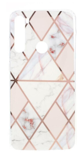 INCOVER Xiaomi Redmi Note 8 Plastdeksel - Rosa / Hvit Marmor