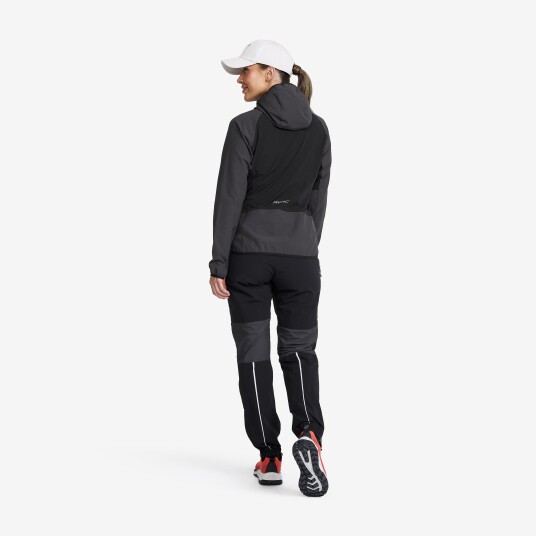 Revolutionrace Vindjakker Distance Pro Wind Jacket Dame Anthracite/Black 3XL