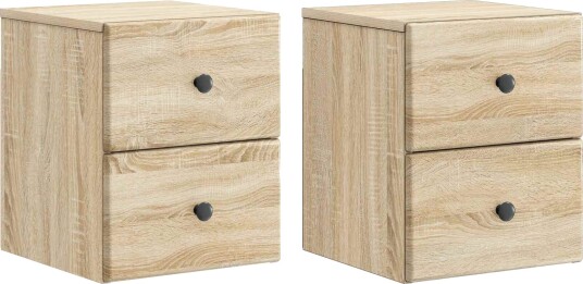 Vegghengt Nattbord med skuff 2 pcs Sonoma eik 34,5 x 33 x 40 cm