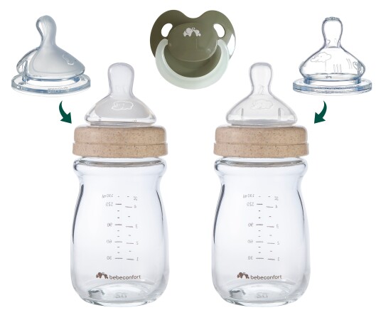 Bebeconfort Physio Air Tåteflasker Glass Sett med Sand Bebeconfort Physio Air Tåteflasker Glass Sett med Sand