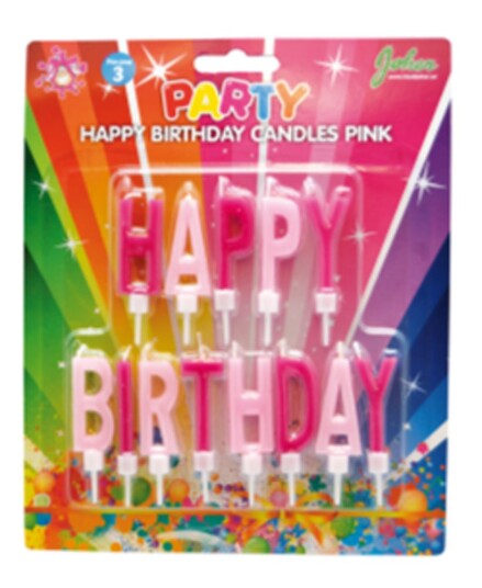 Kakelys "Happy Birthday" rosa