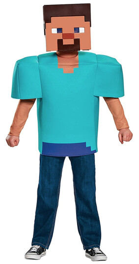 Morphsuits NL Minecraft Steve Barn Karnevalskostyme - Medium